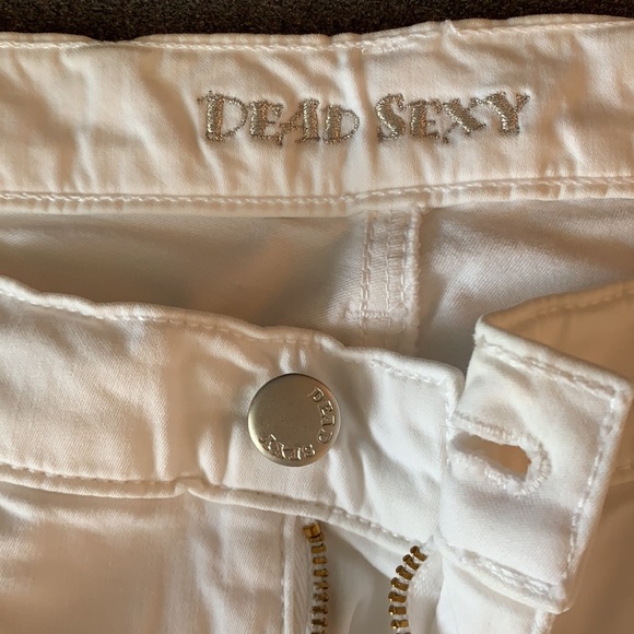 Y2K Dead Sexy Low Rise White Jeans - Picture 13 of 15